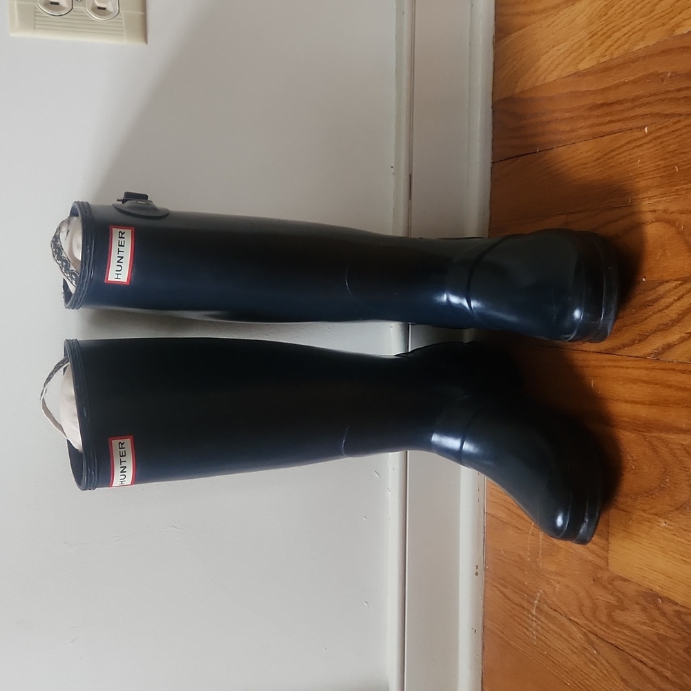 Navy Tall Hunter Boots
